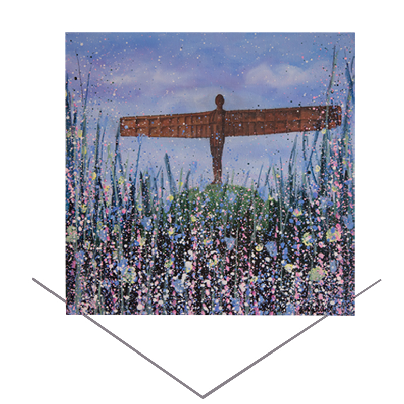 Angel of the North (Flowers) Greeting Card